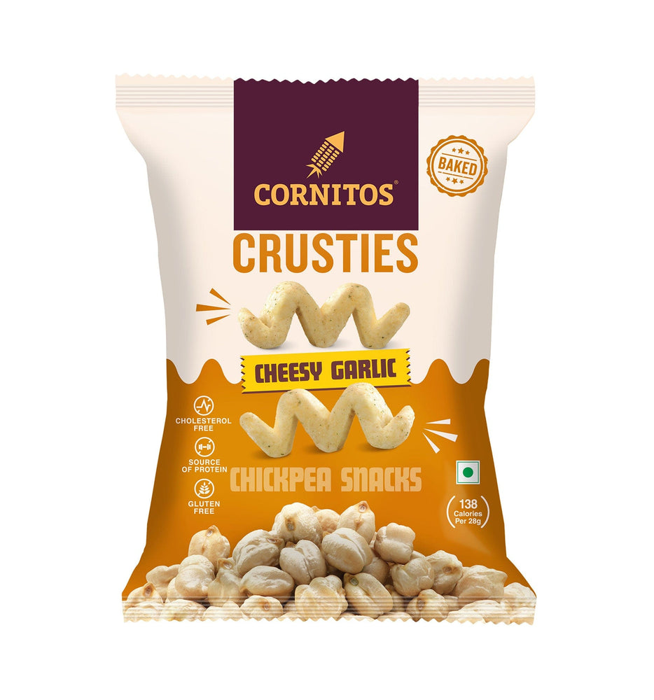 Cornitos Crusties - Cheesy Garlic Chickpea Puffs (Pack of 3)
