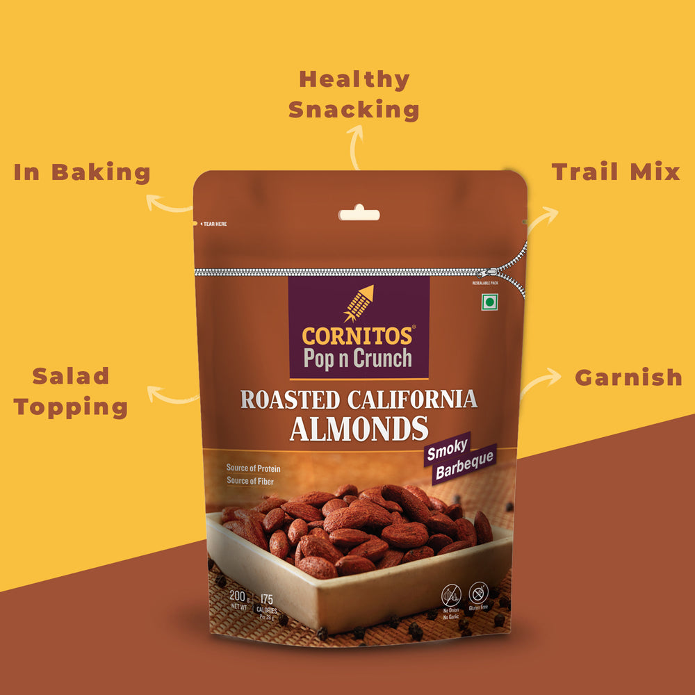 Cornitos Roasted California Almonds Smoky BBQ 200g