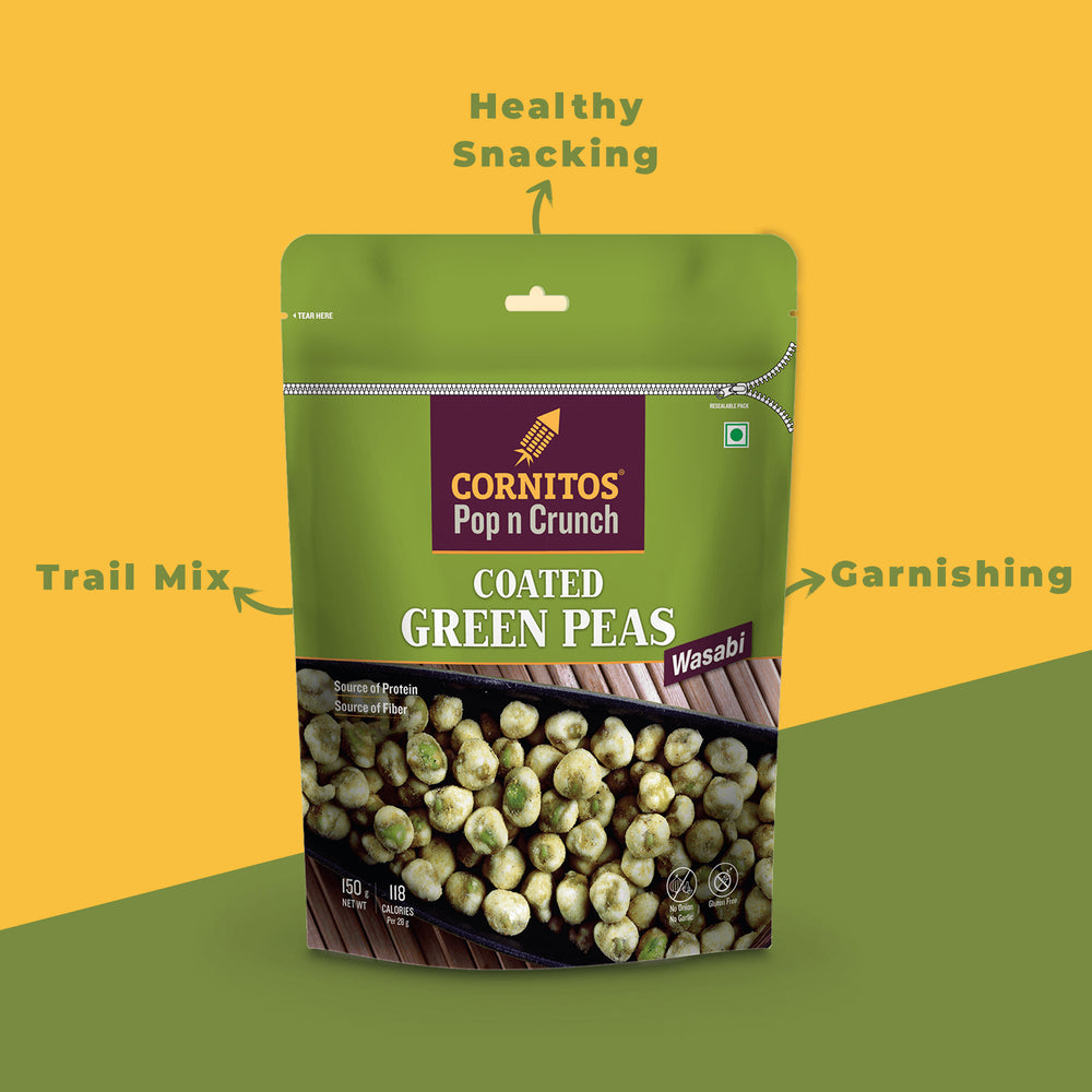 Cornitos Wasabi Coated Green Peas 150g x 2 Packs