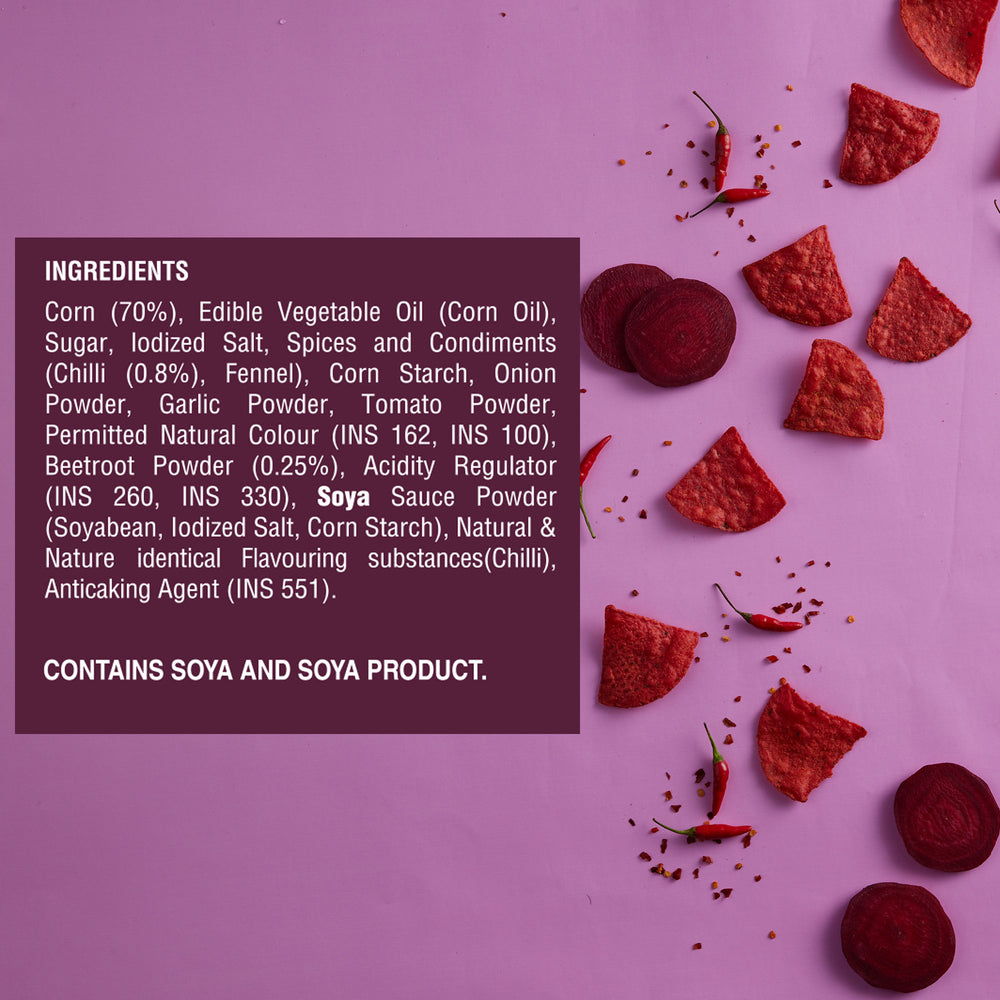 Cornitos Gourmet Nacho Crisps Beetroot Flavour 75g X 2 Packs