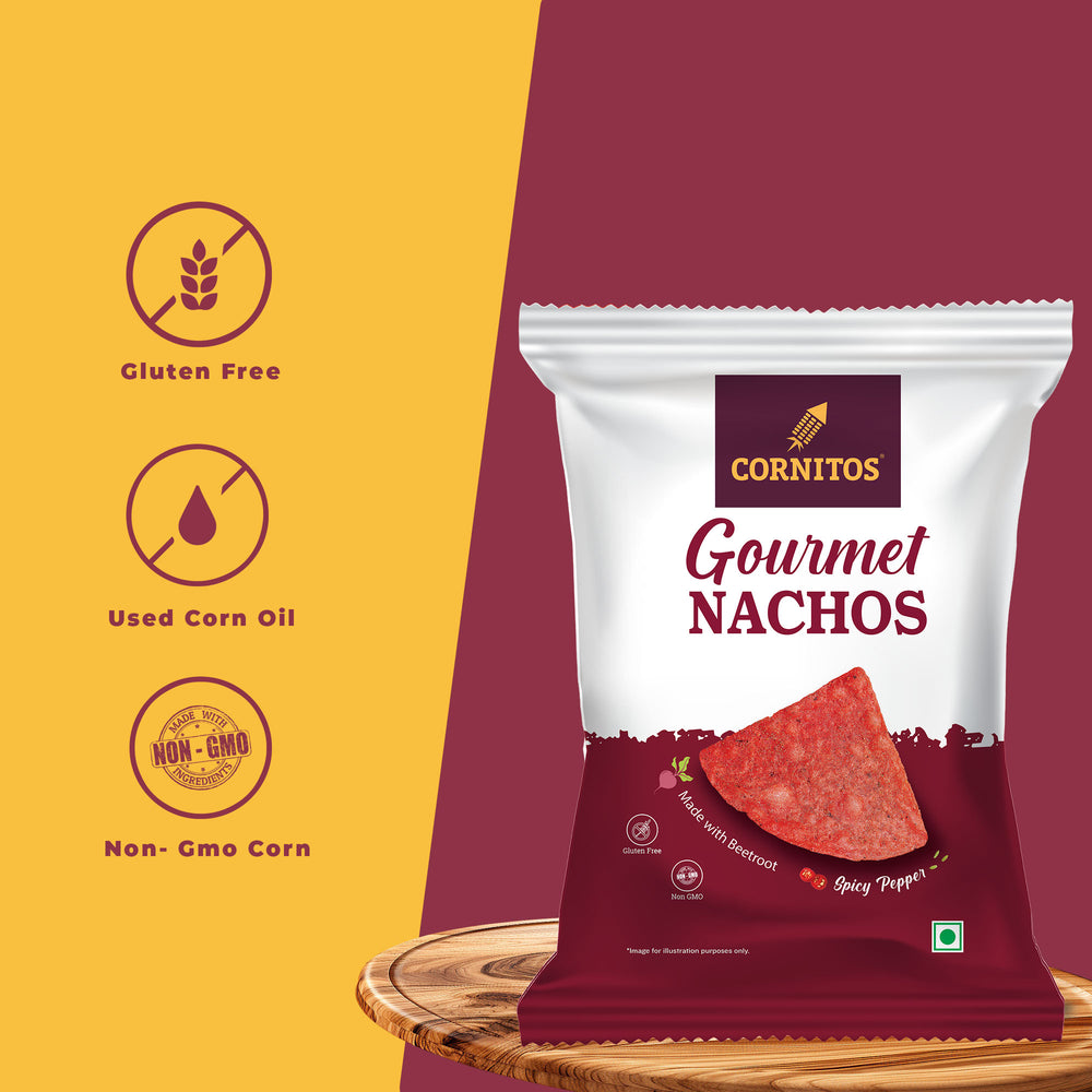 Cornitos Gourmet Nacho Crisps Beetroot Flavour 75g X 2 Packs
