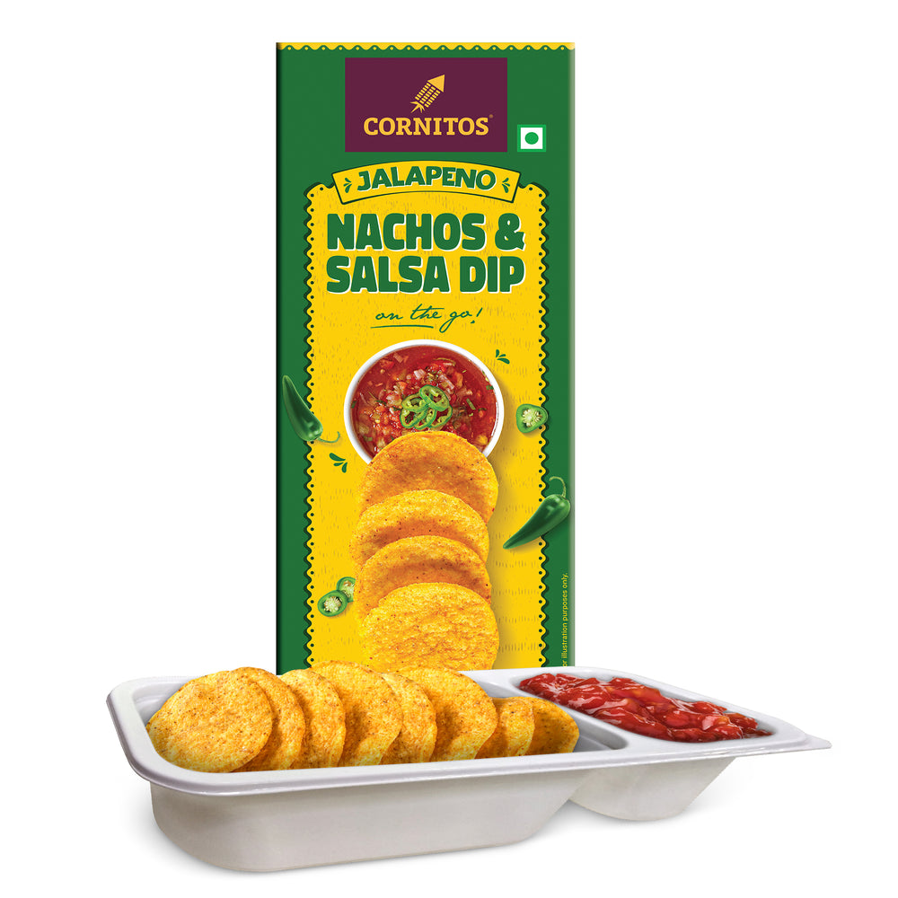 Cornitos Jalapeno Nachos & Salsa Dip Tray 75g x 6 Packs