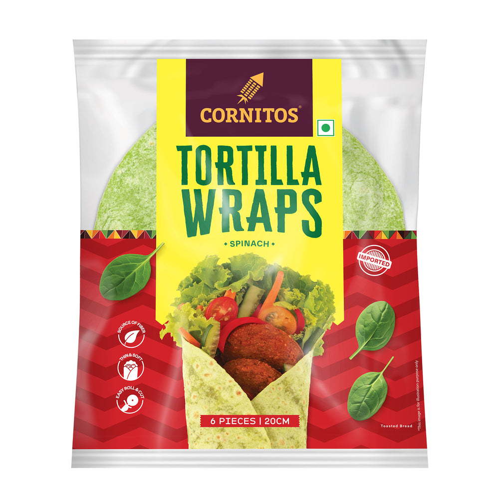 Cornitos Tortilla Wraps 6 Pcs (Spinach)