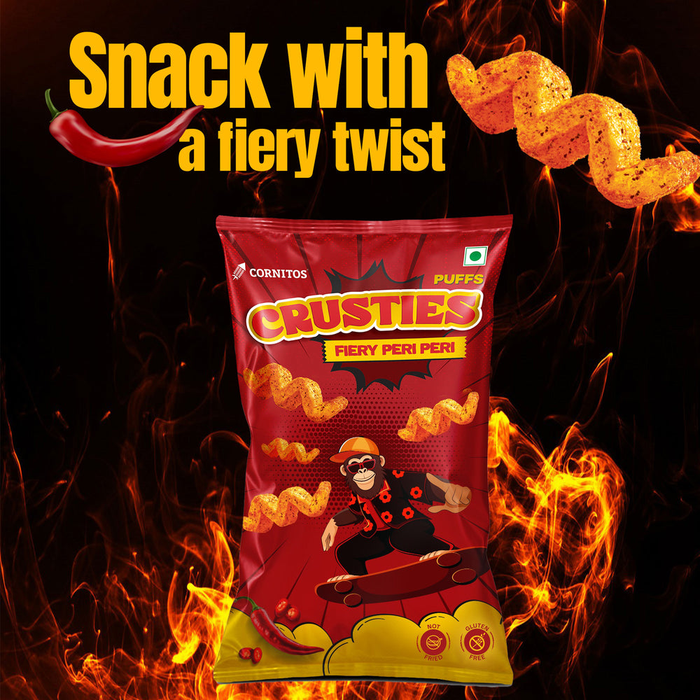 Cornitos Crusties Puffs Fiery Peri Peri Flavour 66g x 3 Packs