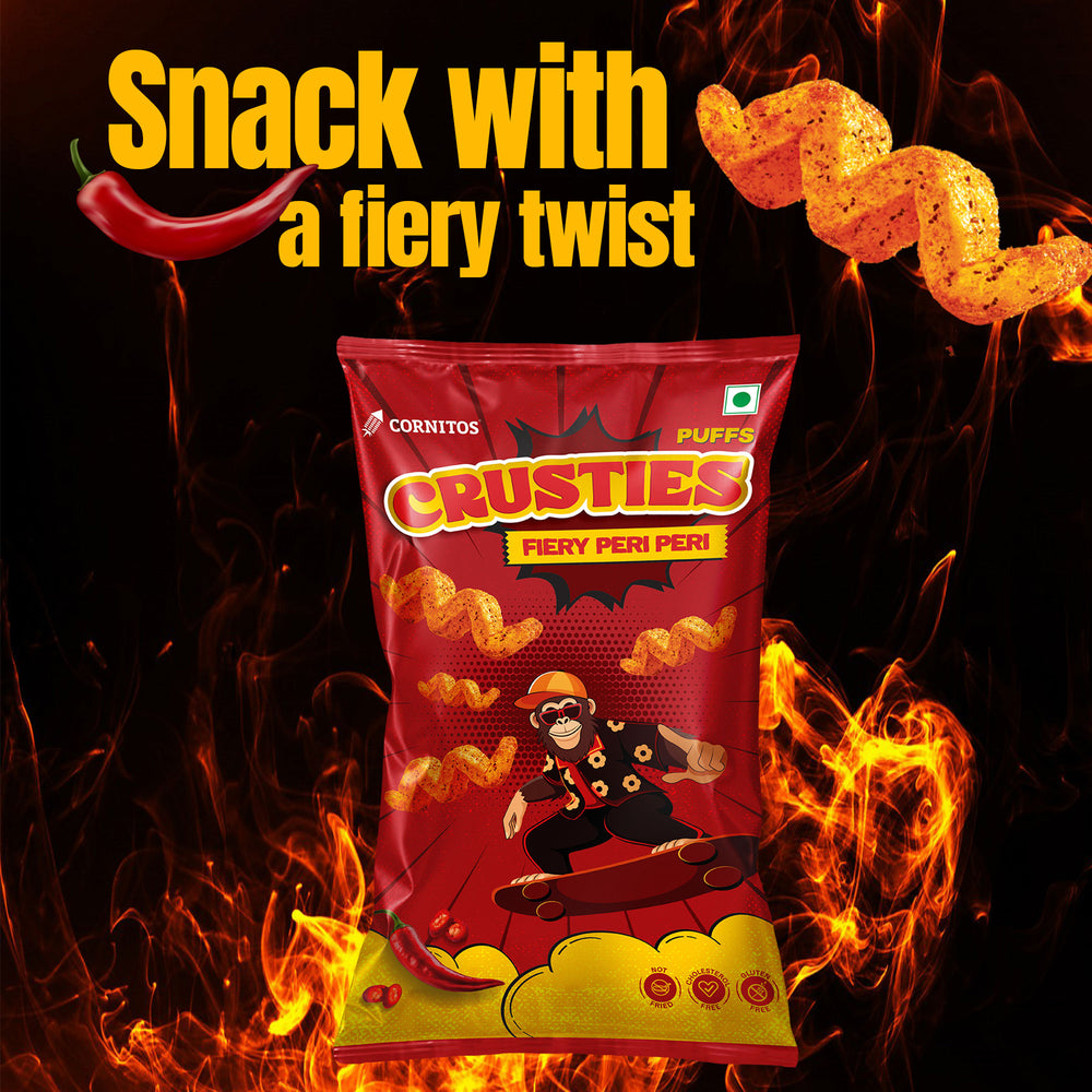 Cornitos Crusties -Fiery Peri Peri Puffs (Pack of 3)