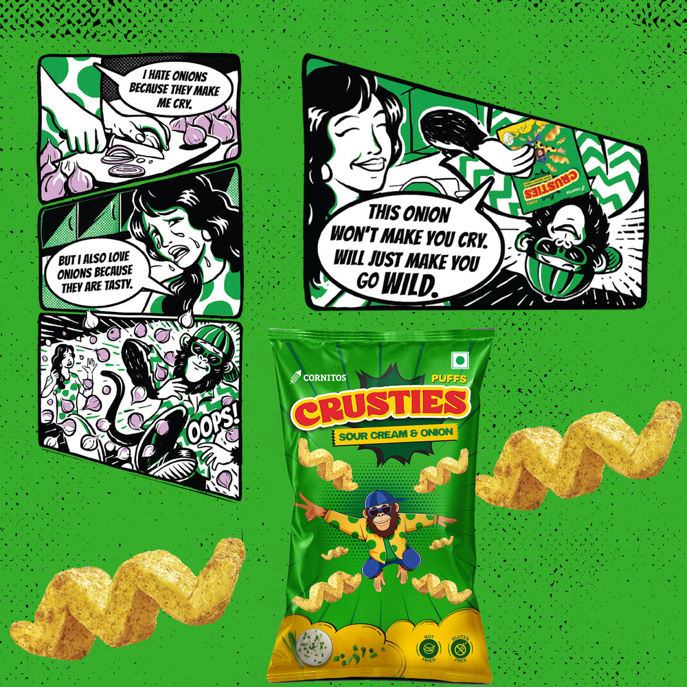 Cornitos Crusties Puffs Sour Cream and Onion Flavour 66g x 3 Packs