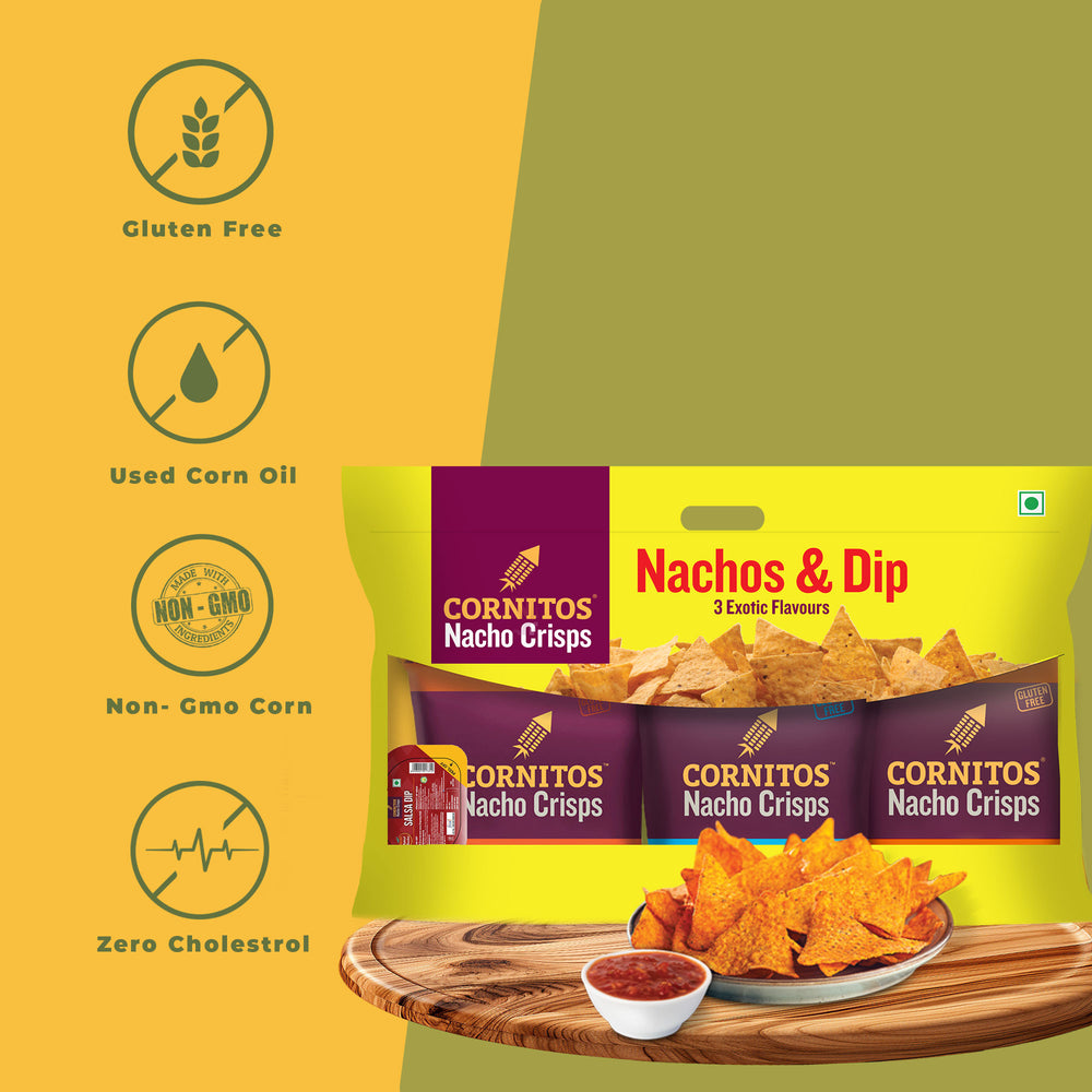Cornitos 55 gm X Nacho Chips with salsa dip