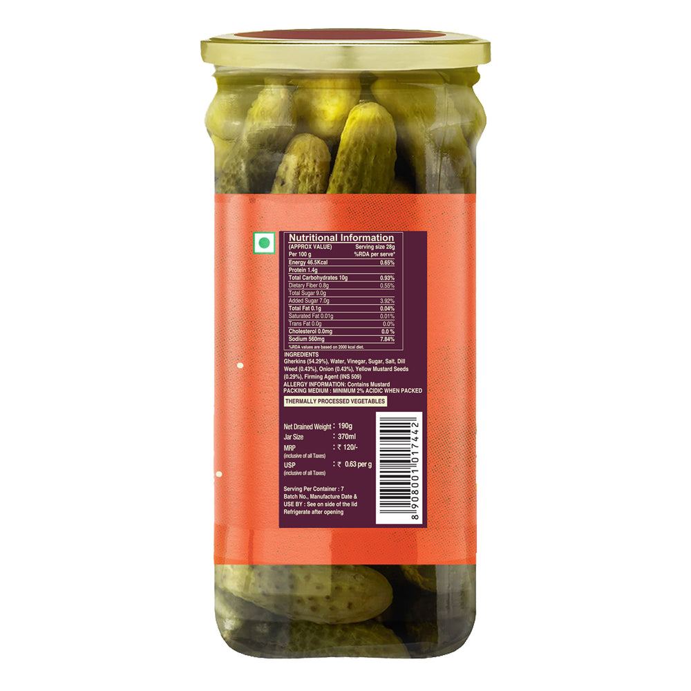 Cornitos Whole Pickle Gherkins 190g