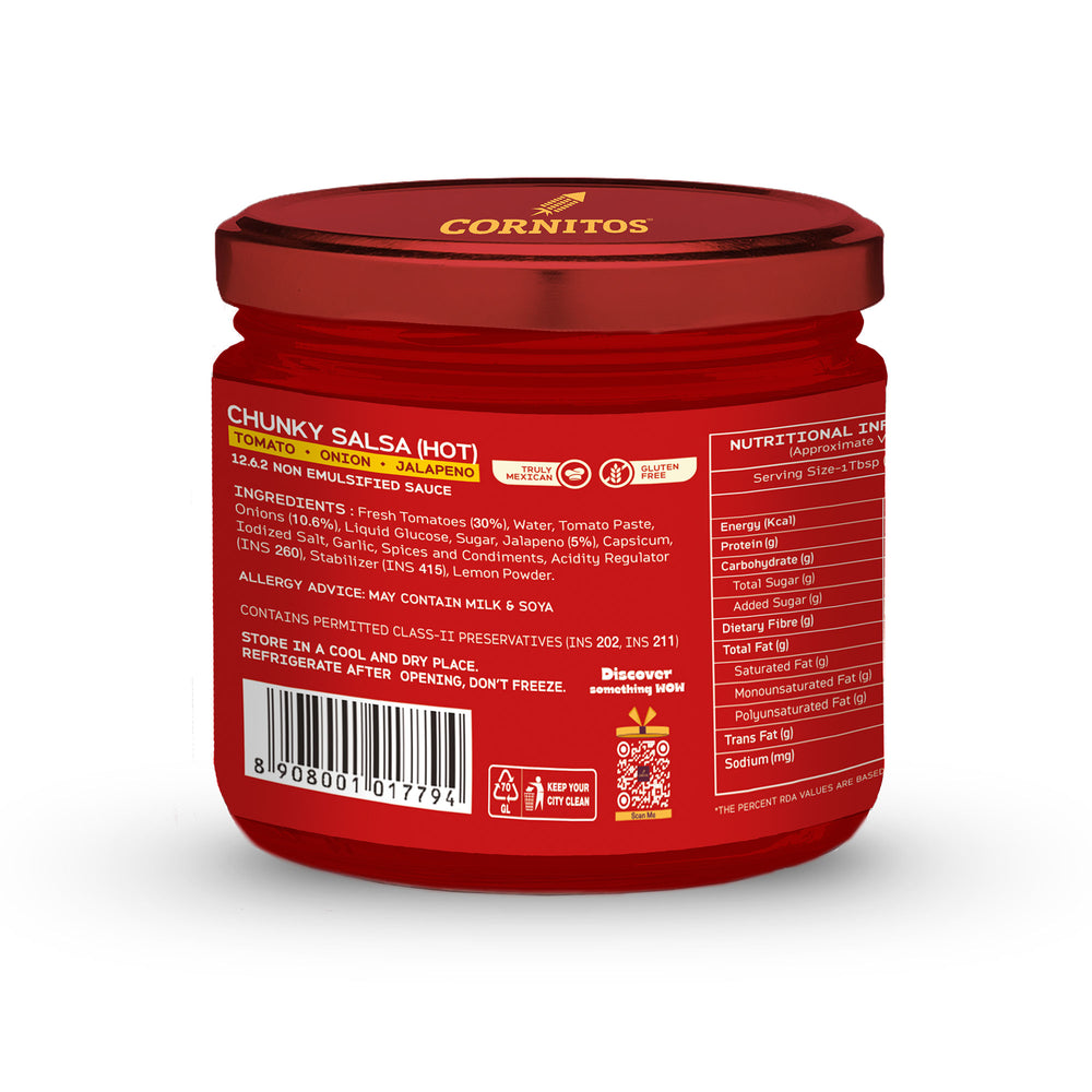 Cornitos, Chunky Salsa Dip, Hot, 330g (Pack of 2)