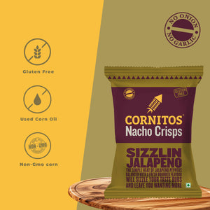 Cornitos Nacho Crisps No Onion No Garlic Sizzlin Jalapeno 150g x 2 Packs