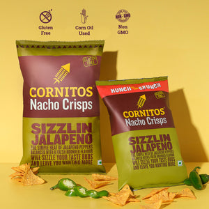 Cornitos Nacho Crisps No Onion No Garlic Sizzlin Jalapeno 150g x 2 Packs