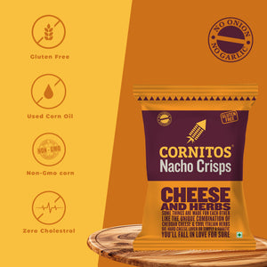 Cornitos No Onion No Garlic Cheese & Herbs Nacho Chips 150g X 2 Pack Combo