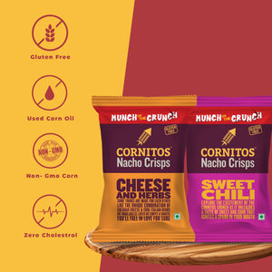 Cornitos Nacho Chips Cheese & Sweet Chili Munch on the Crunch 2 Pack Combo