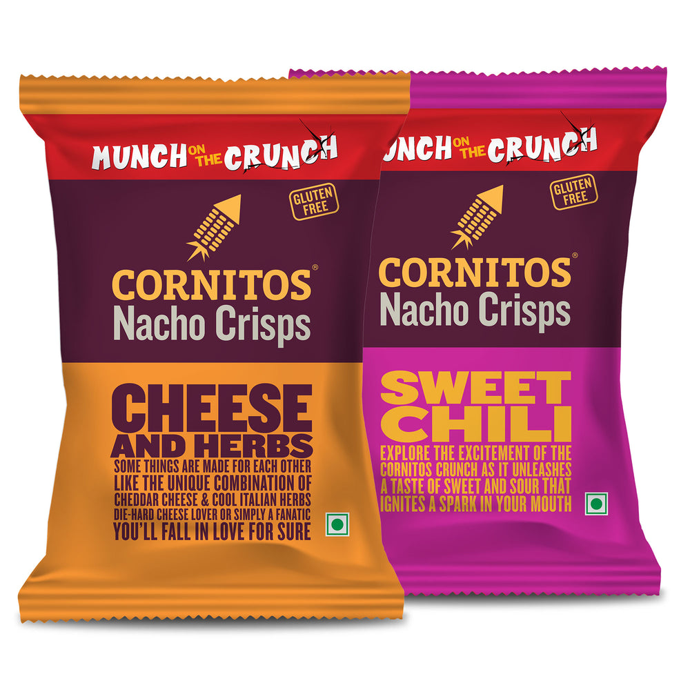 Cornitos Nacho Chips Cheese & Sweet Chili Munch on the Crunch 2 Pack Combo