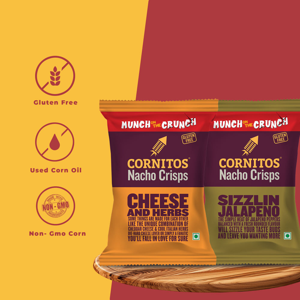 Cornitos Nacho Crisps 78g x 2 Packs (Cheese & Jalapeno)