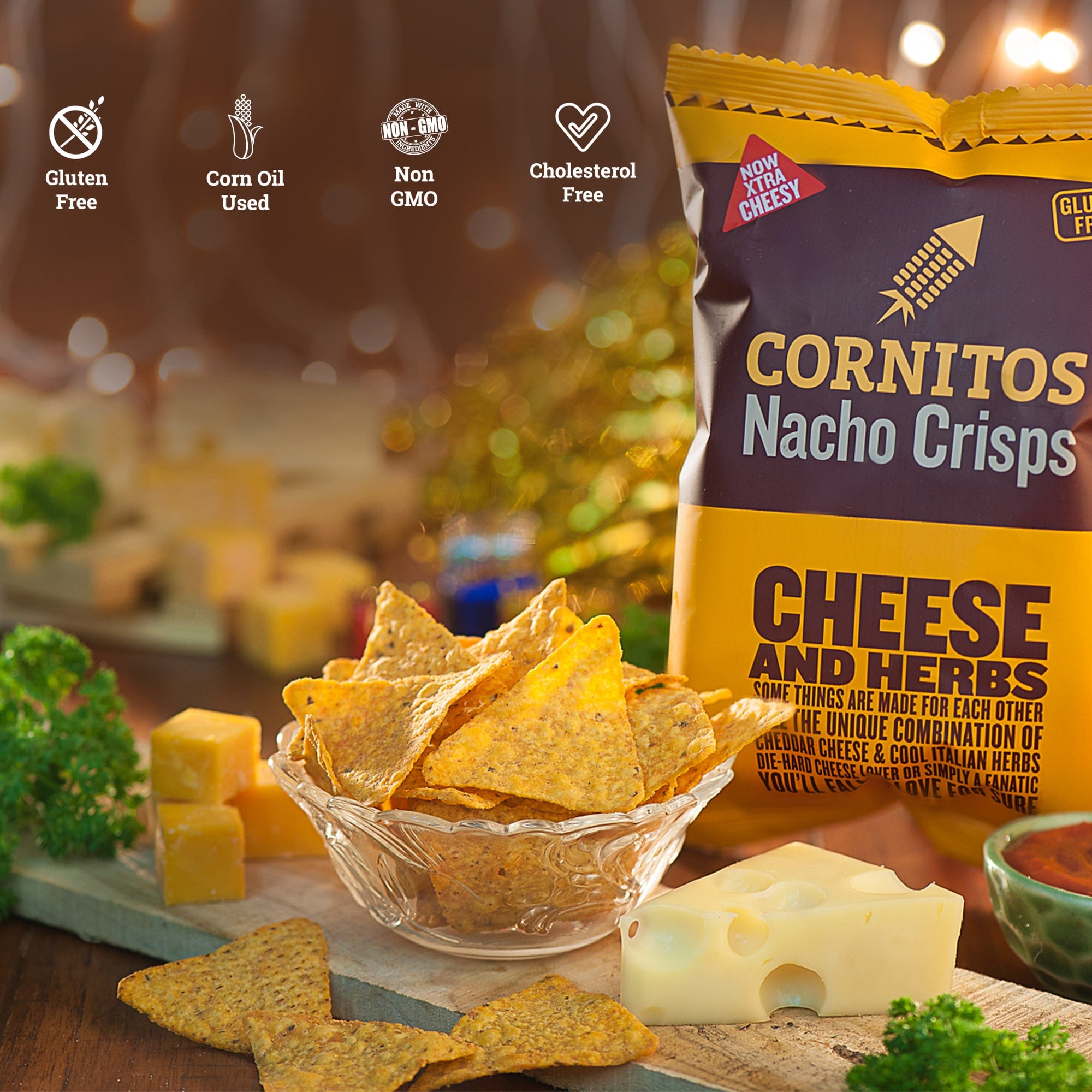Cornitos Nacho Chips, Cheese & Herbs, 150g X 2 Pack Combo