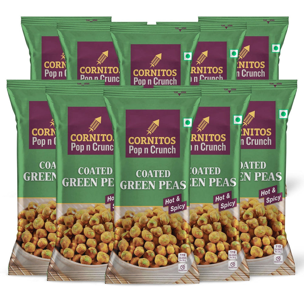 Hot and Spicy Coated Green Peas Pack of 10 x 26g